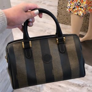 Authentic Vintage FENDI penguin stripe pattern bag